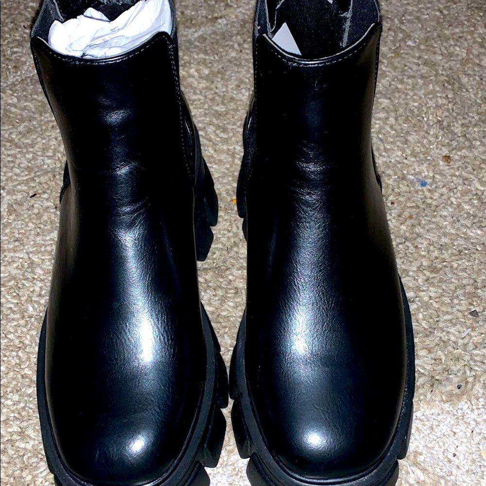 Black platform boots
